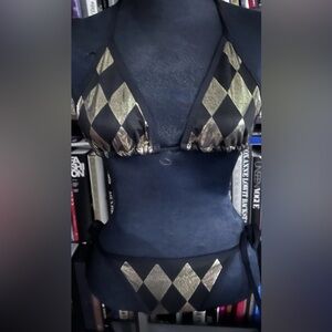 Black and gold Harley Quinn bikini